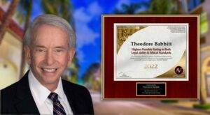 ted babbitt receives highest rating in legal ability and ethical standards